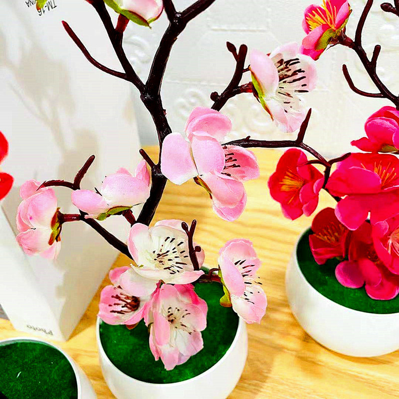 Simulation Plum Flower Pot Pla - Home Office Layout 评论和价格