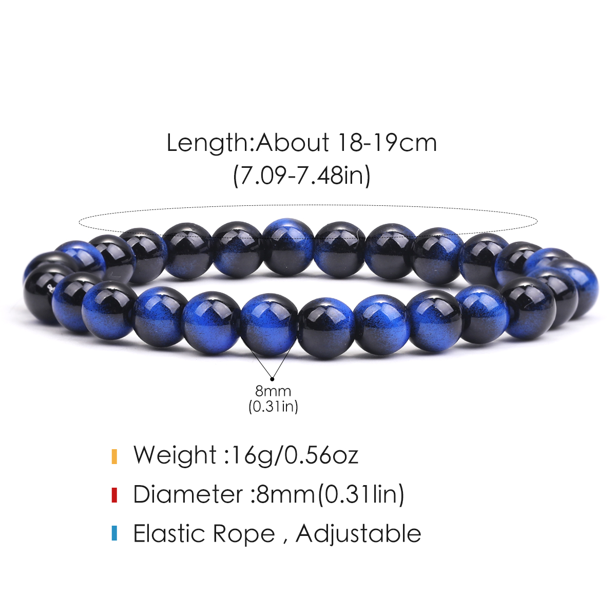 8mm Natural Symbolic Bracelet  - Home Office Logo 评论和价格